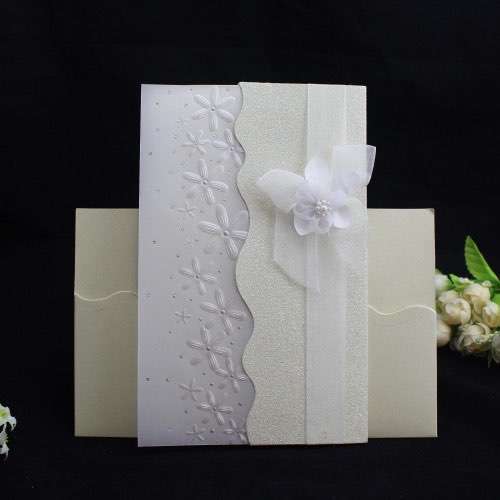 Floral Embossed Wedding Invitation Cards